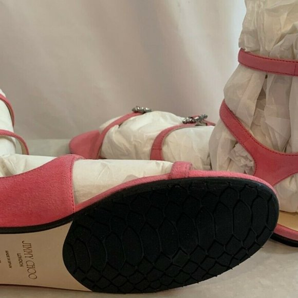 Jimmy Choo NAIA Flats Sandals Shoes NEW Size 38 (US 8) Suede w/ Crystal Buckle - Picture 6 of 6